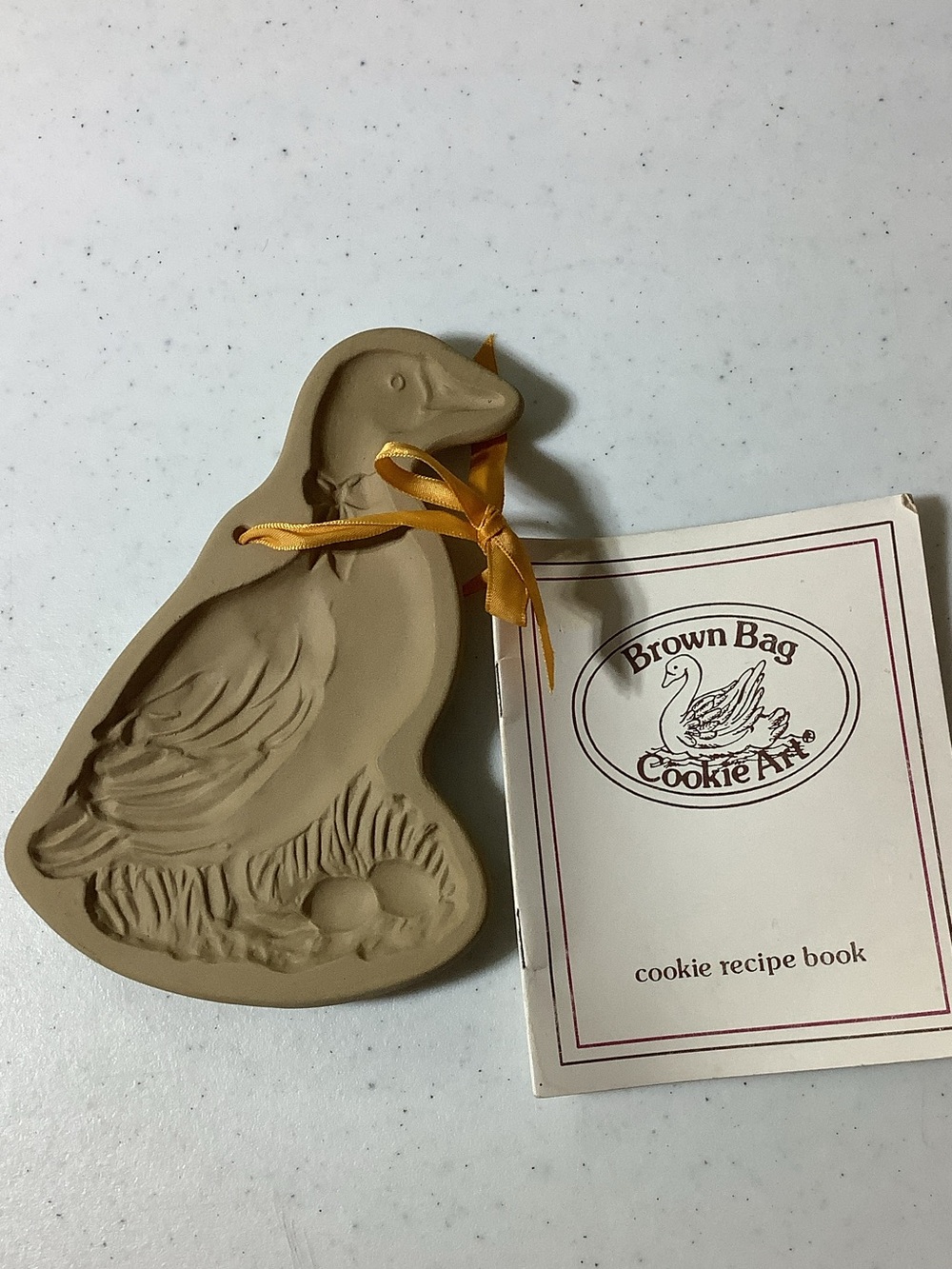 Brown Bag Cookie Art Goose Stoneware Mold, from 1986